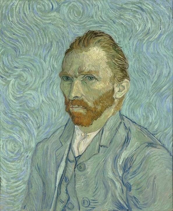 Van Gogh, Autoportrait , 1889. Huile sur toile, 65 cm × 54 cm : Paris : Musée d'Orsay.