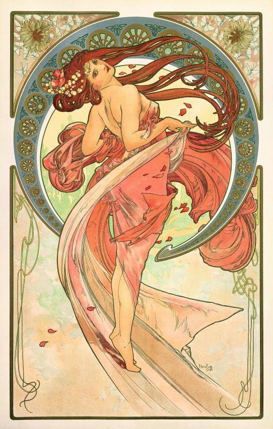 La danse, affiche pour la série Les Arts - Alphonse Mucha - Lithographie en couleurs - © Fondation Mucha