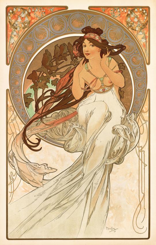 La musique, affiche pour la série Les Arts - Alphonse Mucha - Lithographie en couleurs - © Fondation Mucha