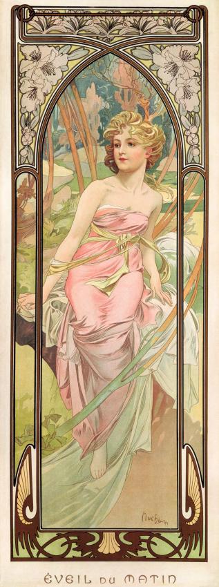 Eveil du matin - Lithographie en couleurs d'Alphonse Mucha, © Fondation Mucha