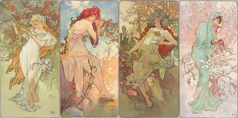 Les saisons (série) - Alfons Mucha - Lithographie en couleurs - © Fondation Mucha