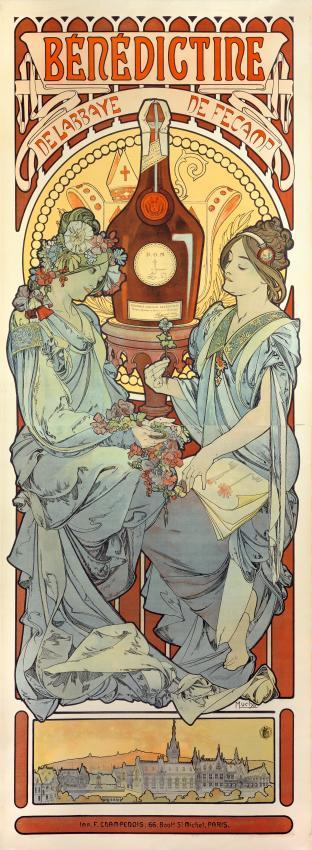 Bénédictine - Affiche publicitaire – Alphonse Mucha – Lithographie en couleurs – © Fondation Mucha