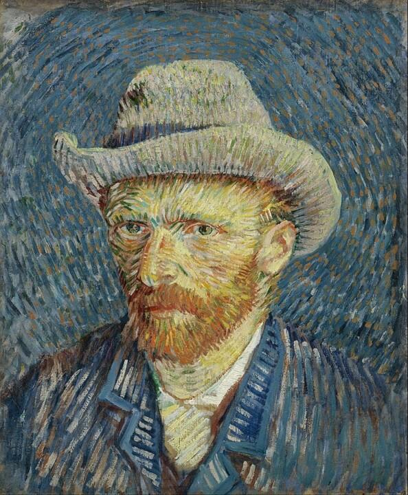 Van Gogh, Autoportrait au chapeau de feutre gris , 1887. Huile sur coton, 44,5 cm x 37,2 cm. Amsterdam : Musée Van Gogh