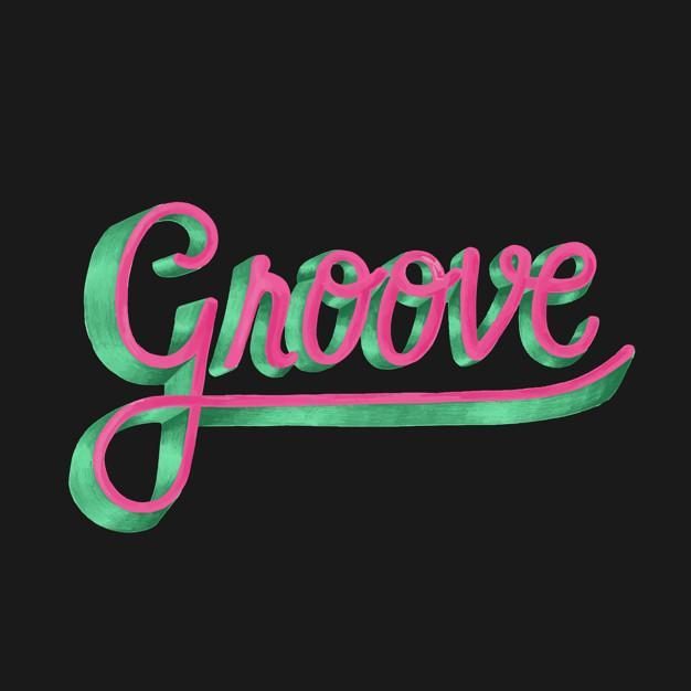 Groove motivational word typography design illustration