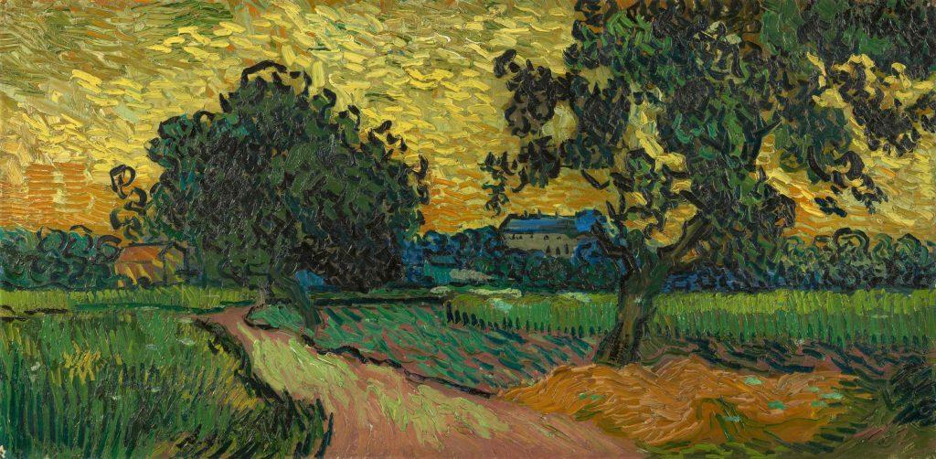 Paysage au crépuscule, huile sur toile 50.2 cm x 101 cm, 1890, Musée Van Gogh, Amsterdam